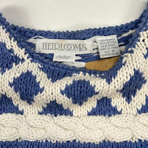 Vintage hand knit nautical scene cotton sweater - Picture 6 of 6